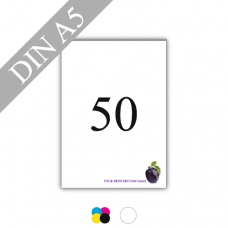 Adhesive note pad | 80gsm natural paper white | DIN A5 | 4/0-coloured | 50 sheets